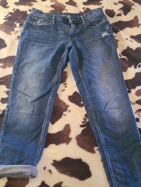Old Navy Dark Blue Boyfriend Jeans with Light Distressing